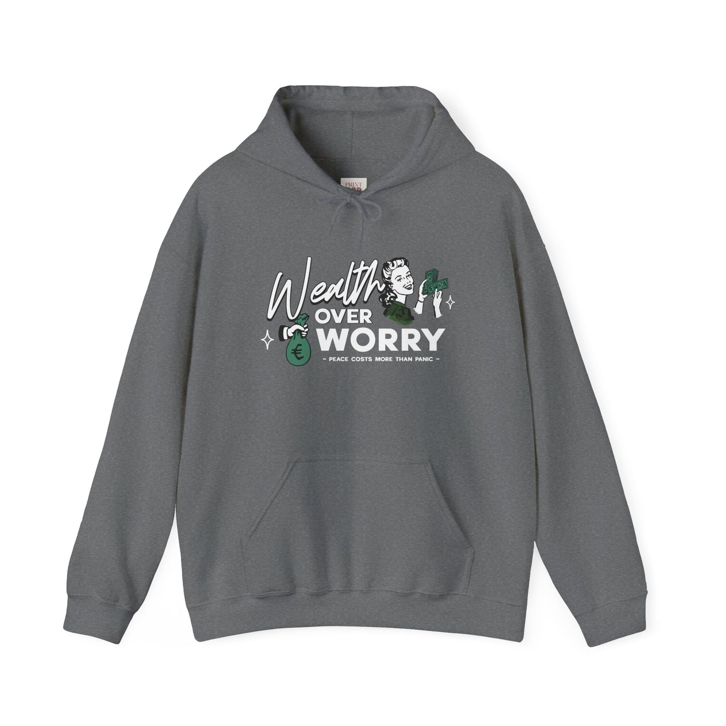 Wealth Over Worry Inspired Unisex Hooded Sweatshirt - Premium Quality and Comfortable