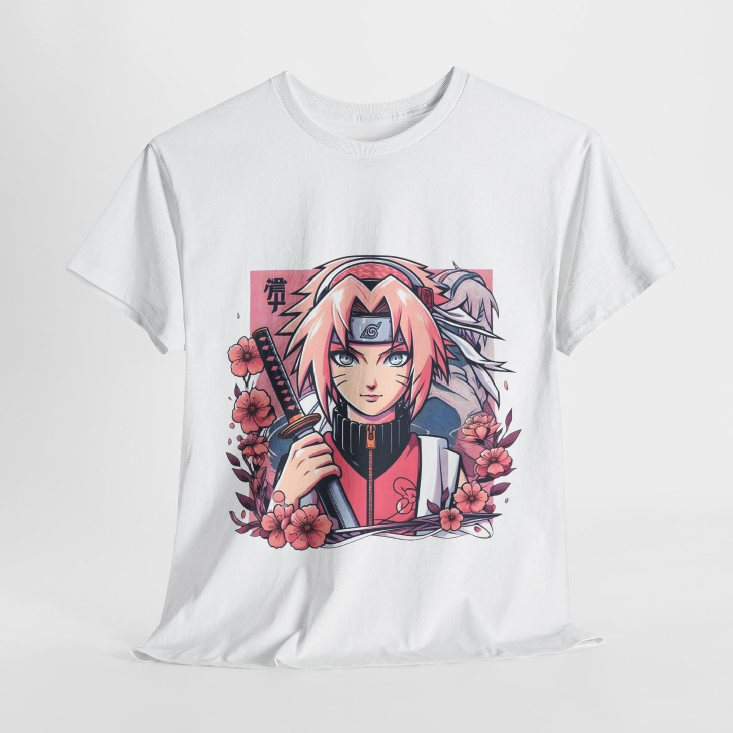 Naruto Shippuden Sakura Unisex Heavy Cotton Tee - Vibrant and Stylish Design for Otaku Heads