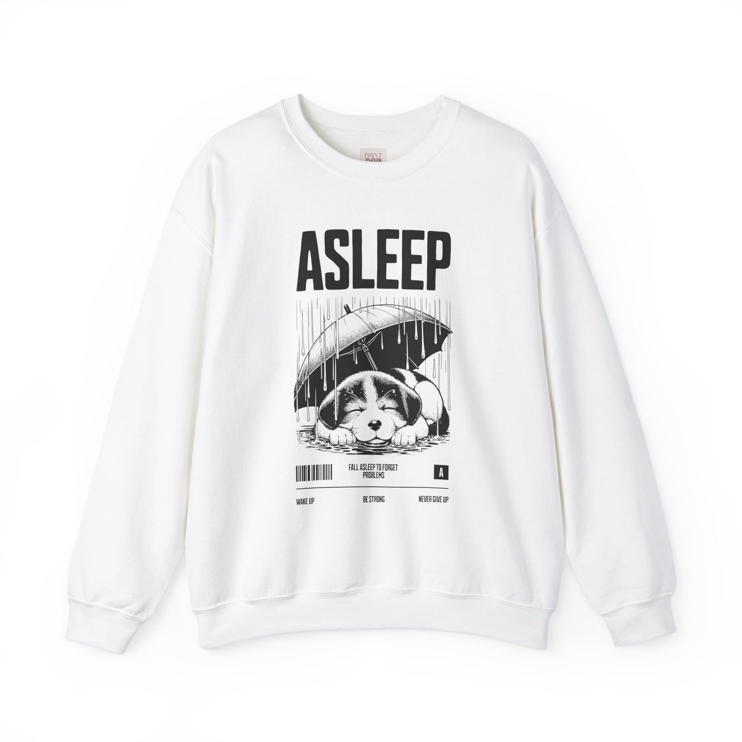 Cozy Dog-Themed Crewneck Sweatshirt - "ASLEEP" Design