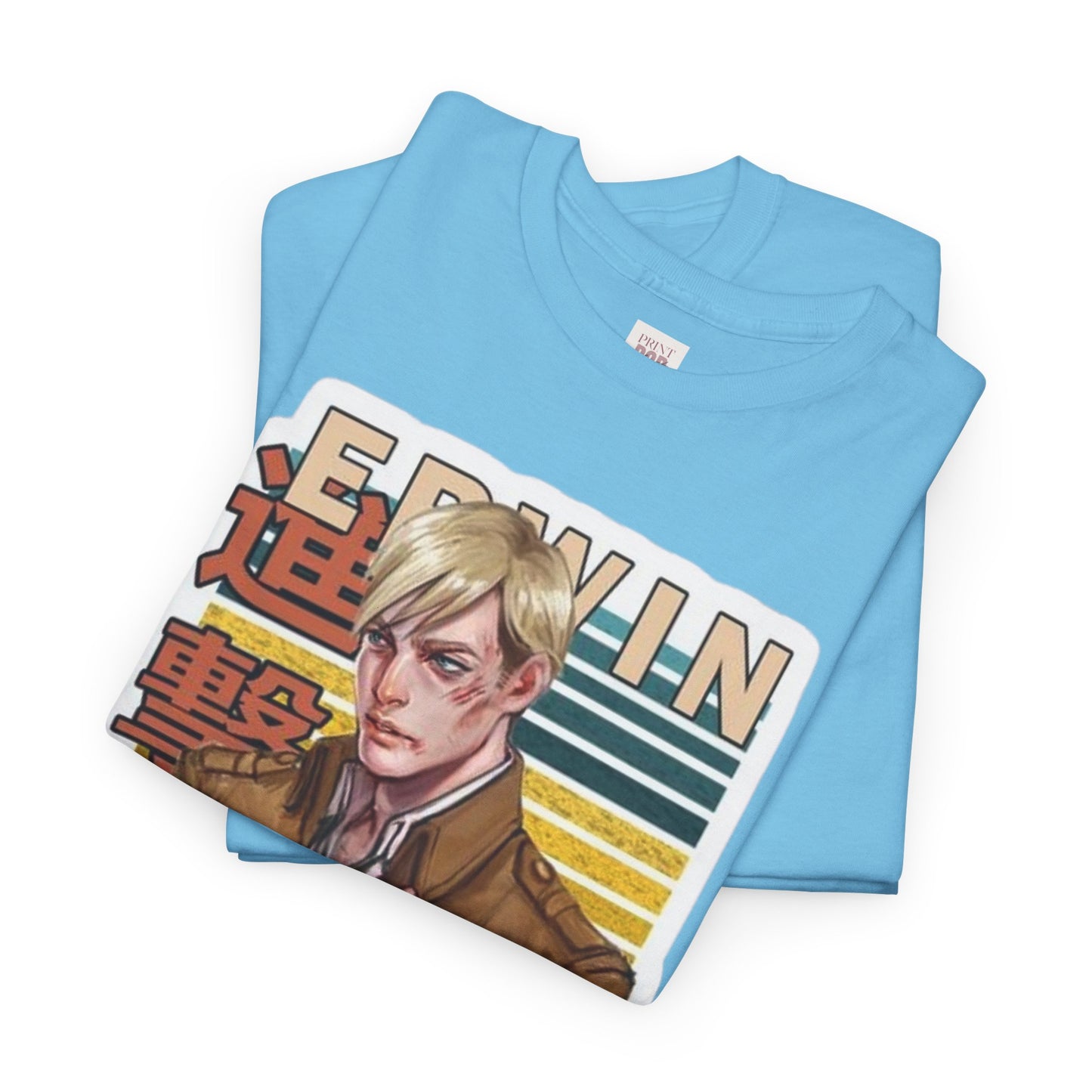 Attack On Titan Erwin Smith Unisex Heavy Cotton Tee - Vibrant and Stylish Design for Otaku Heads