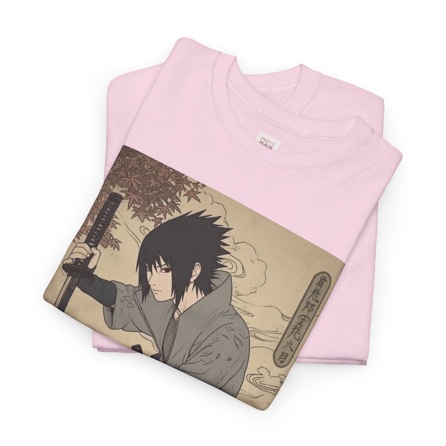 Naruto Shippuden Uchiha Sasuke Unisex Heavy Cotton Tee - Vibrant and Stylish Design for Otaku Heads