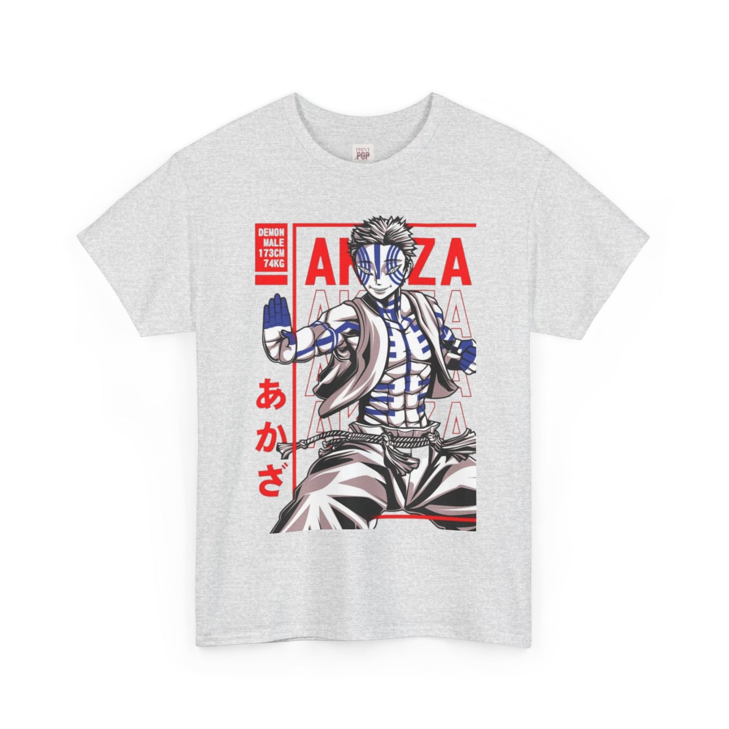 Demon Slayer Akaza Unisex Heavy Cotton Tee - Vibrant and Stylish Design for Otaku Heads