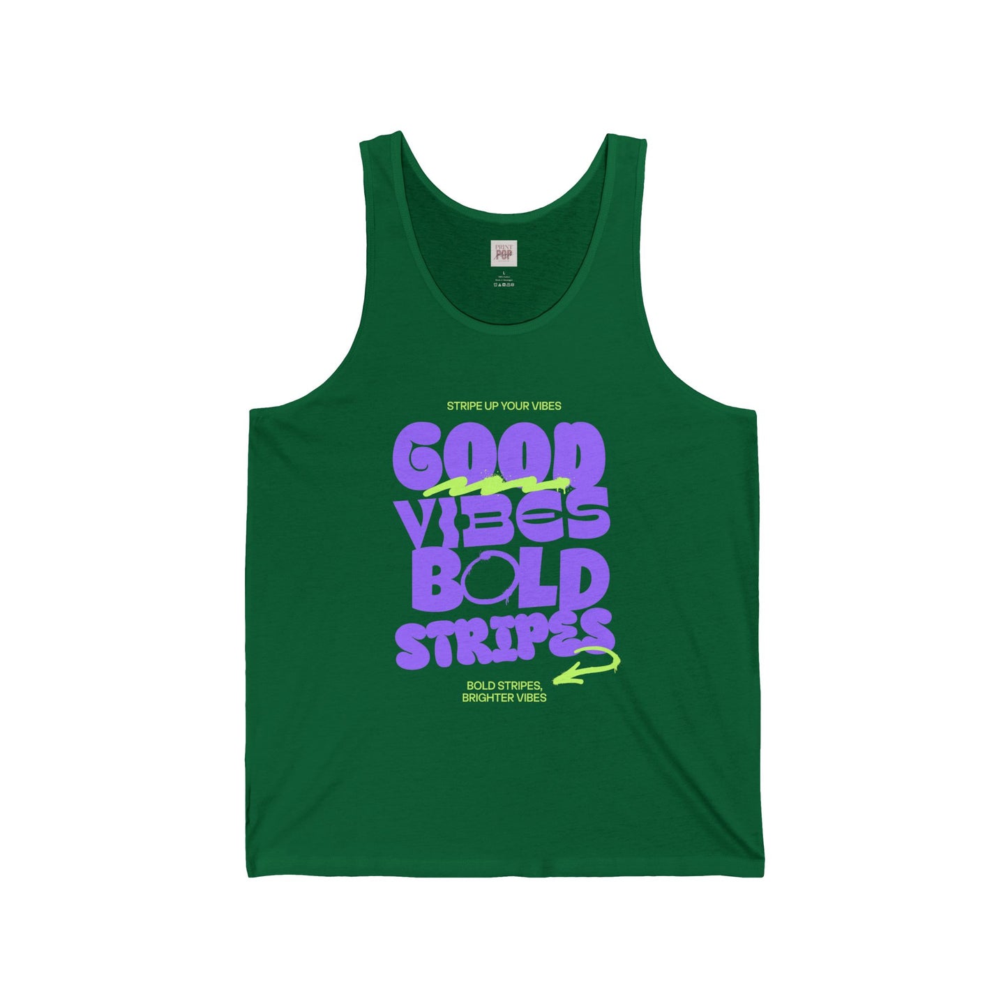 Good Vibes Bold Stripes Unisex Jersey Tank Top