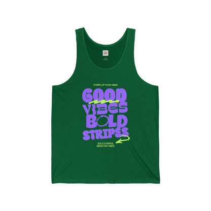 Good Vibes Bold Stripes Unisex Jersey Tank Top