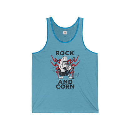 Rock and Corn Unisex Jersey Tank - Fun Summer Music Tee