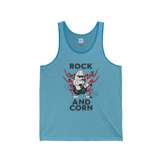 Rock and Corn Unisex Jersey Tank - Fun Summer Music Tee