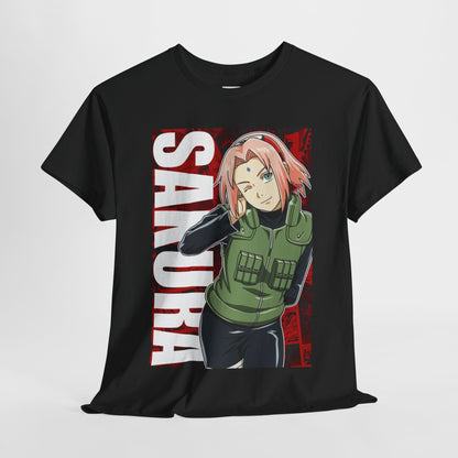 Naruto Shippuden Sakura Unisex Heavy Cotton Tee - Vibrant and Stylish Design for Otaku Heads