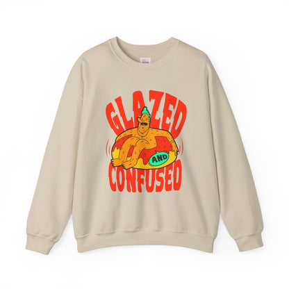 Glazed and Confused Crewneck Sweatshirt - Funny Unisex Pullover for Casual Comfort