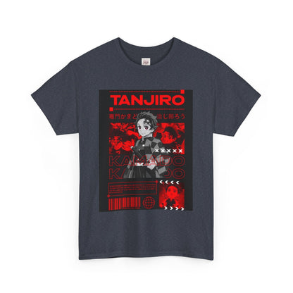 Demon Slayer Kamado Tanjiro Unisex Heavy Cotton Tee - Vibrant and Stylish Design for Otaku Heads