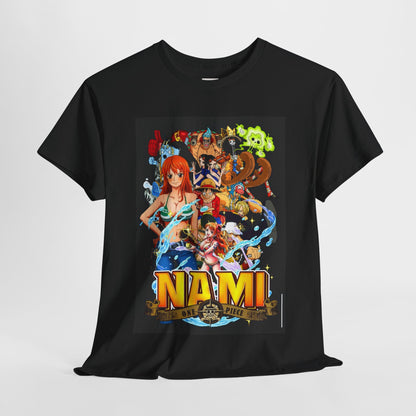 One Piece Nami Unisex Heavy Cotton Tee - Vibrant and Stylish Design for Otaku Heads