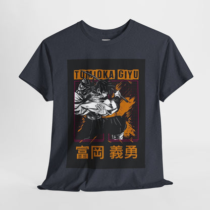 Demon Slayer Giyu Tomioka Unisex Heavy Cotton Tee - Vibrant and Stylish Design for Otaku Heads