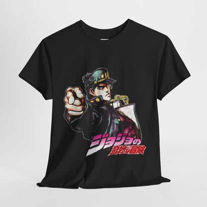 Jojo's Bizarre Adventure Jotaro Kujo Unisex Heavy Cotton Tee - Vibrant and Stylish Design for Otaku Heads