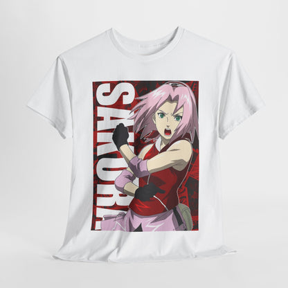 Naruto Shippuden Sakura Unisex Heavy Cotton Tee - Vibrant and Stylish Design for Otaku Heads