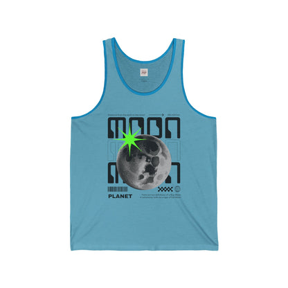 Moon Graphic Unisex Jersey Tank - Planet Design for Space Lovers