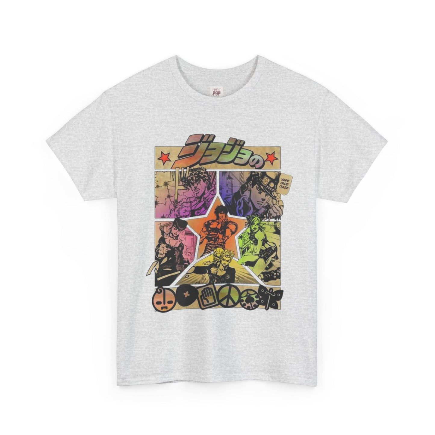 Jojo's Bizarre Adventure Unisex Heavy Cotton Tee - Vibrant and Stylish Design for Otaku Heads