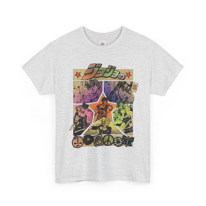 Jojo's Bizarre Adventure Unisex Heavy Cotton Tee - Vibrant and Stylish Design for Otaku Heads