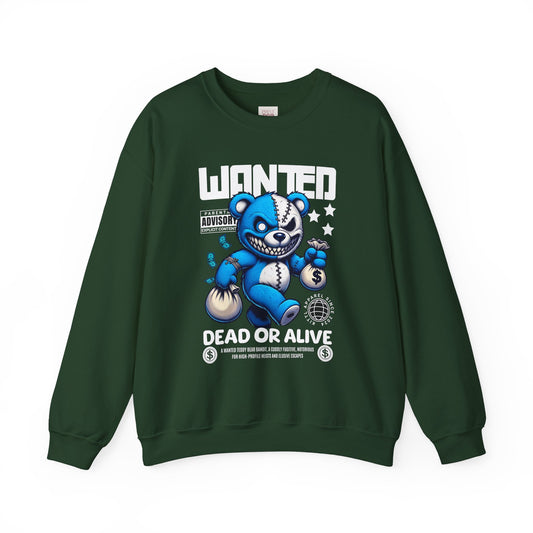 Wanted Dead or Alive Graphic Crewneck Unisex Heavy Blend Sweatshirt - Premium and Stylish