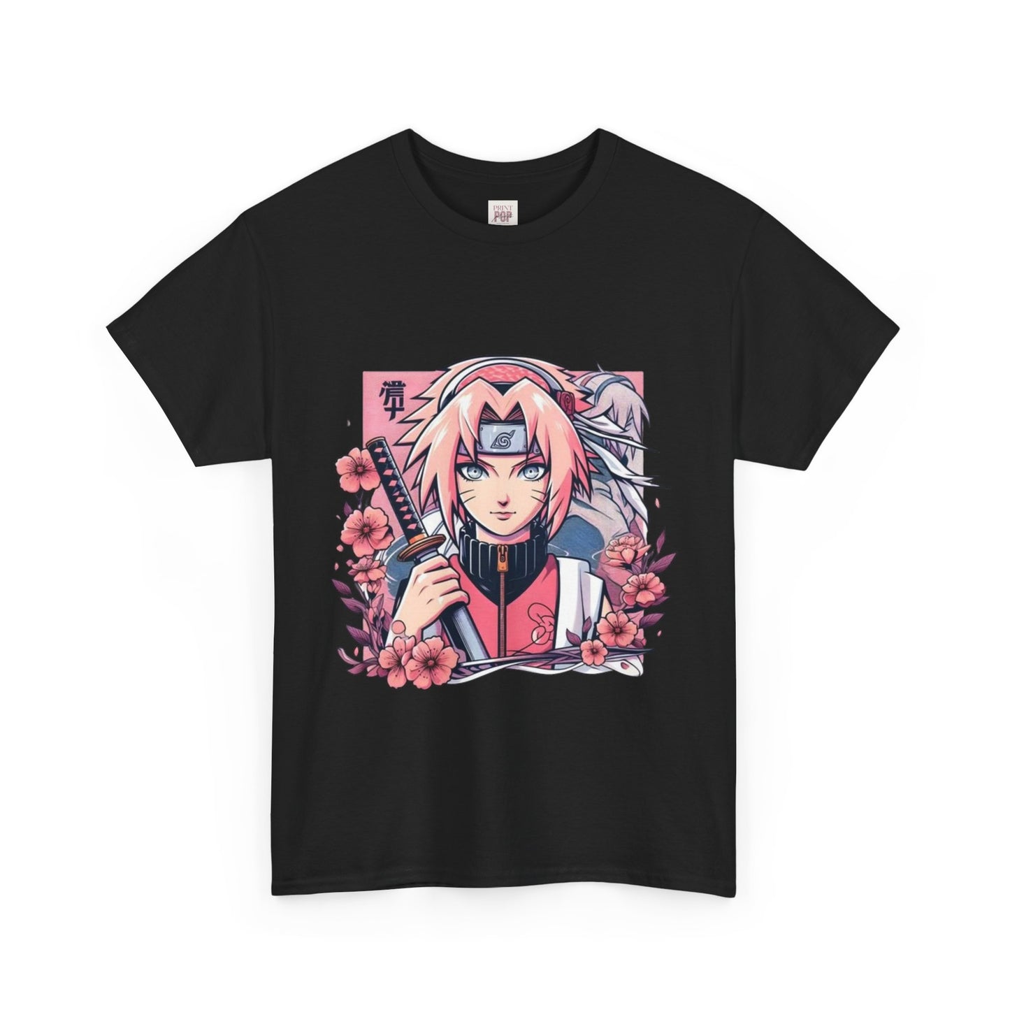 Naruto Shippuden Sakura Unisex Heavy Cotton Tee - Vibrant and Stylish Design for Otaku Heads