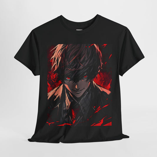 Death Note Light Yagami Unisex Heavy Cotton Tee - Vibrant and Stylish Design for Otaku Heads