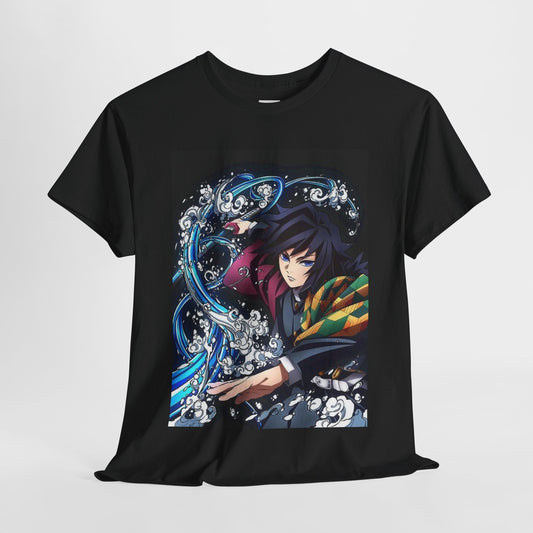 Demon Slayer Giyu Tomioka Unisex Heavy Cotton Tee - Vibrant and Stylish Design for Otaku Heads