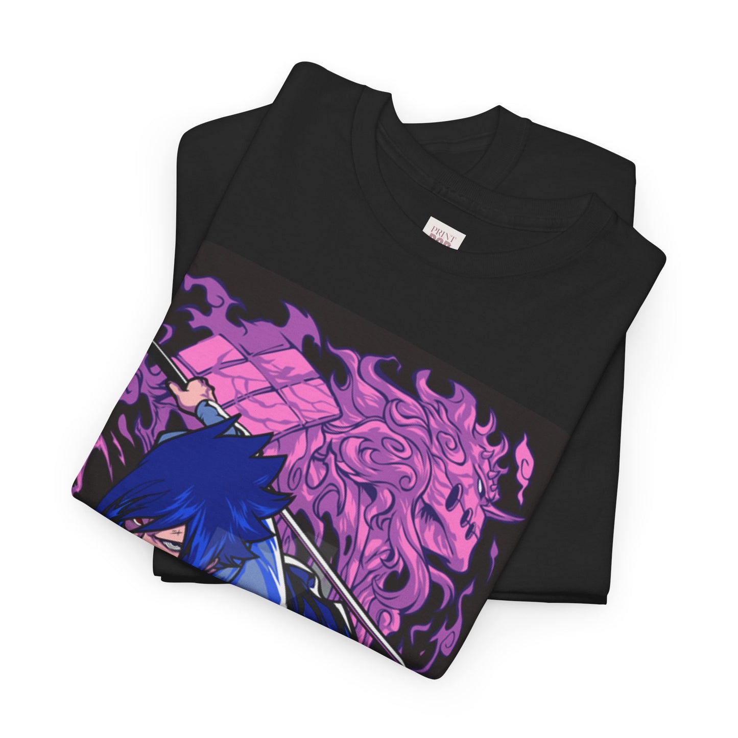 Naruto Shippuden Uchiha Sasuke Unisex Heavy Cotton Tee - Vibrant and Stylish Design for Otaku Heads