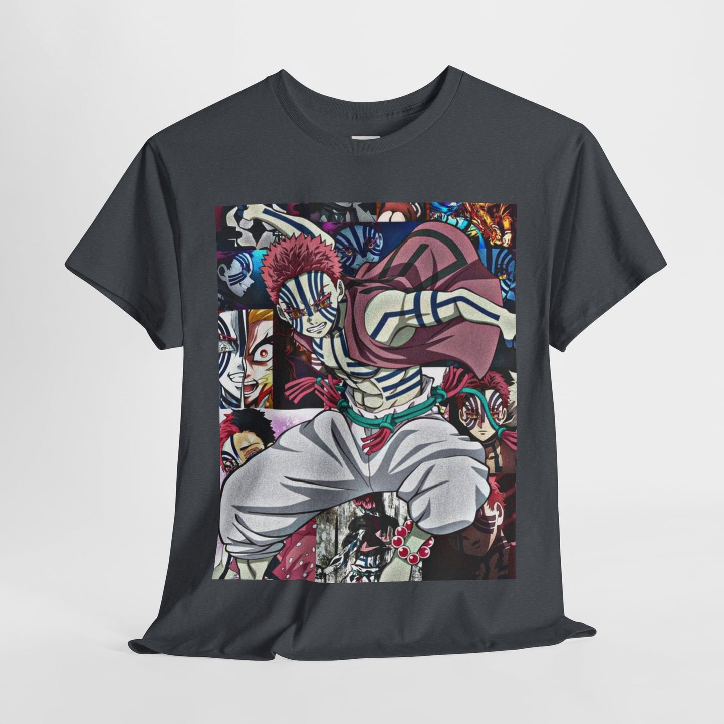 Demon Slayer Akaza Unisex Heavy Cotton Tee - Vibrant and Stylish Design for Otaku Heads