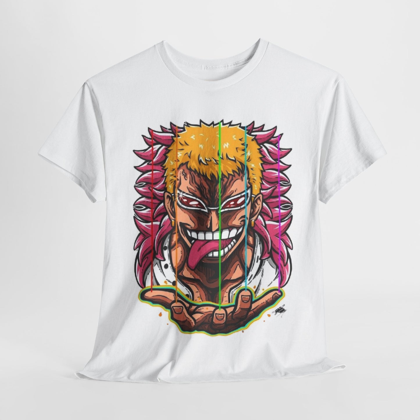 One Piece Don Quixote Doflamingo Unisex Heavy Cotton Tee - Vibrant and Stylish Design for Otaku Heads