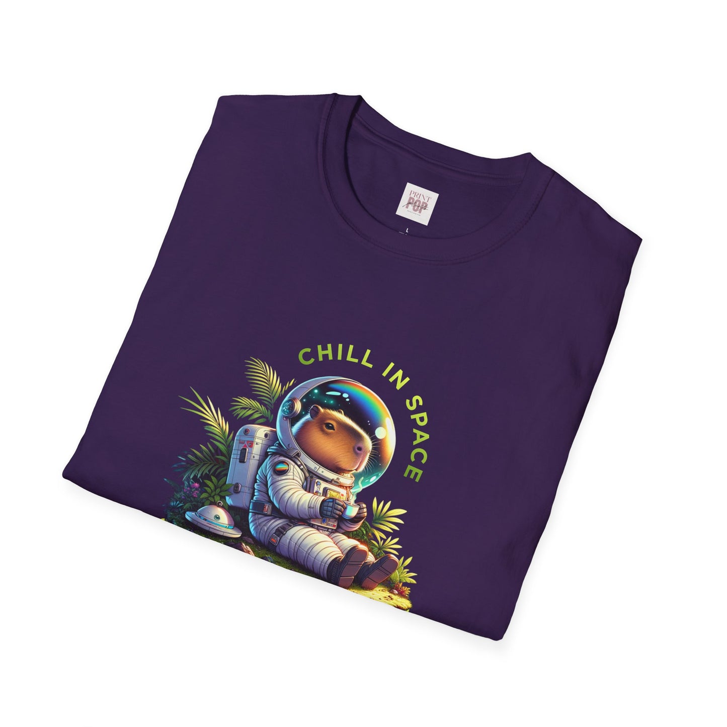 Chill in Space Astronaut T-Shirt - Unisex Softstyle Tee for Cosmic Lovers