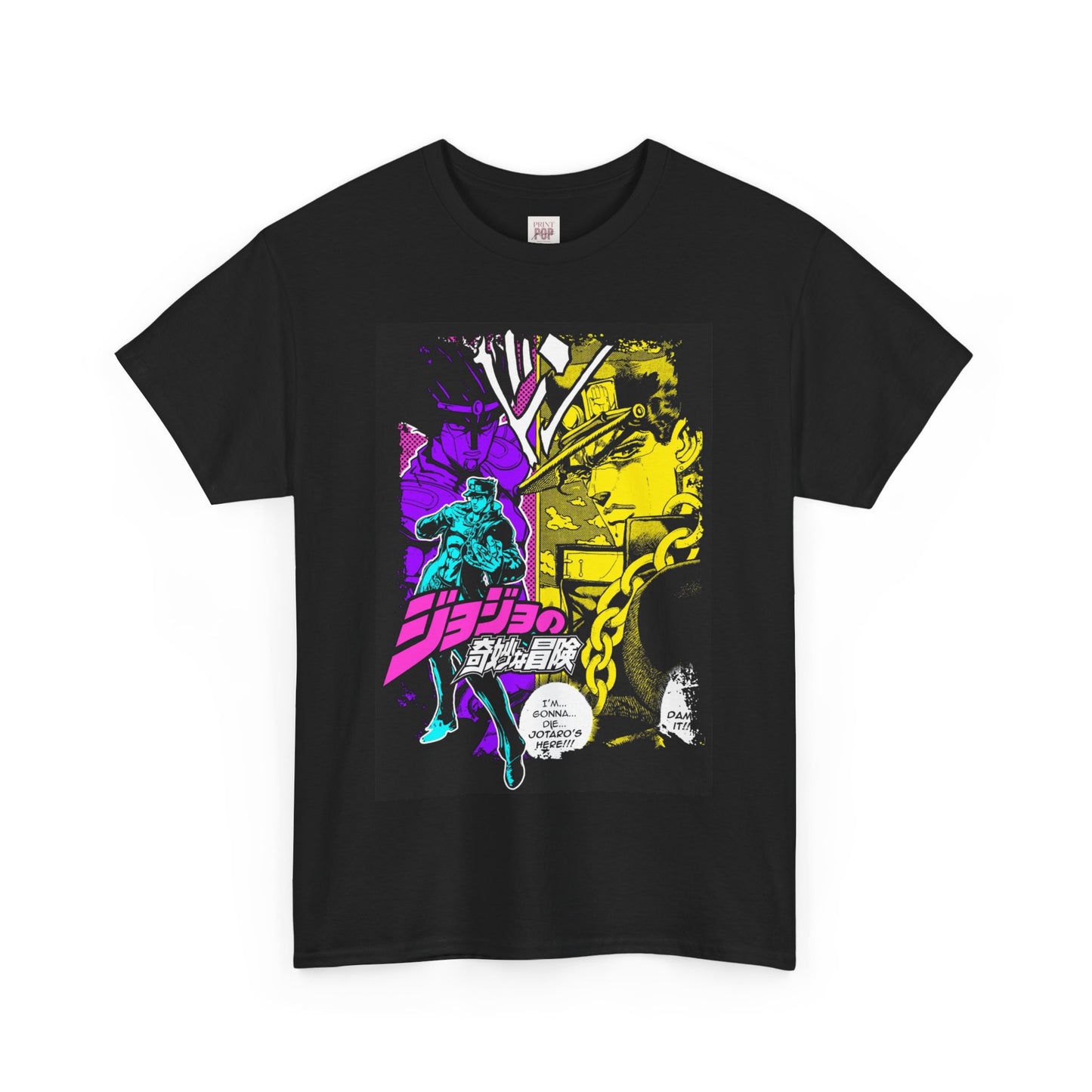 Jojo's Bizarre Adventure Jotaro Kujo Unisex Heavy Cotton Tee - Vibrant and Stylish Design for Otaku Heads