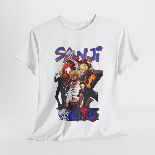 One Piece Sanji Unisex Heavy Cotton Tee - Vibrant and Stylish Design for Otaku Heads