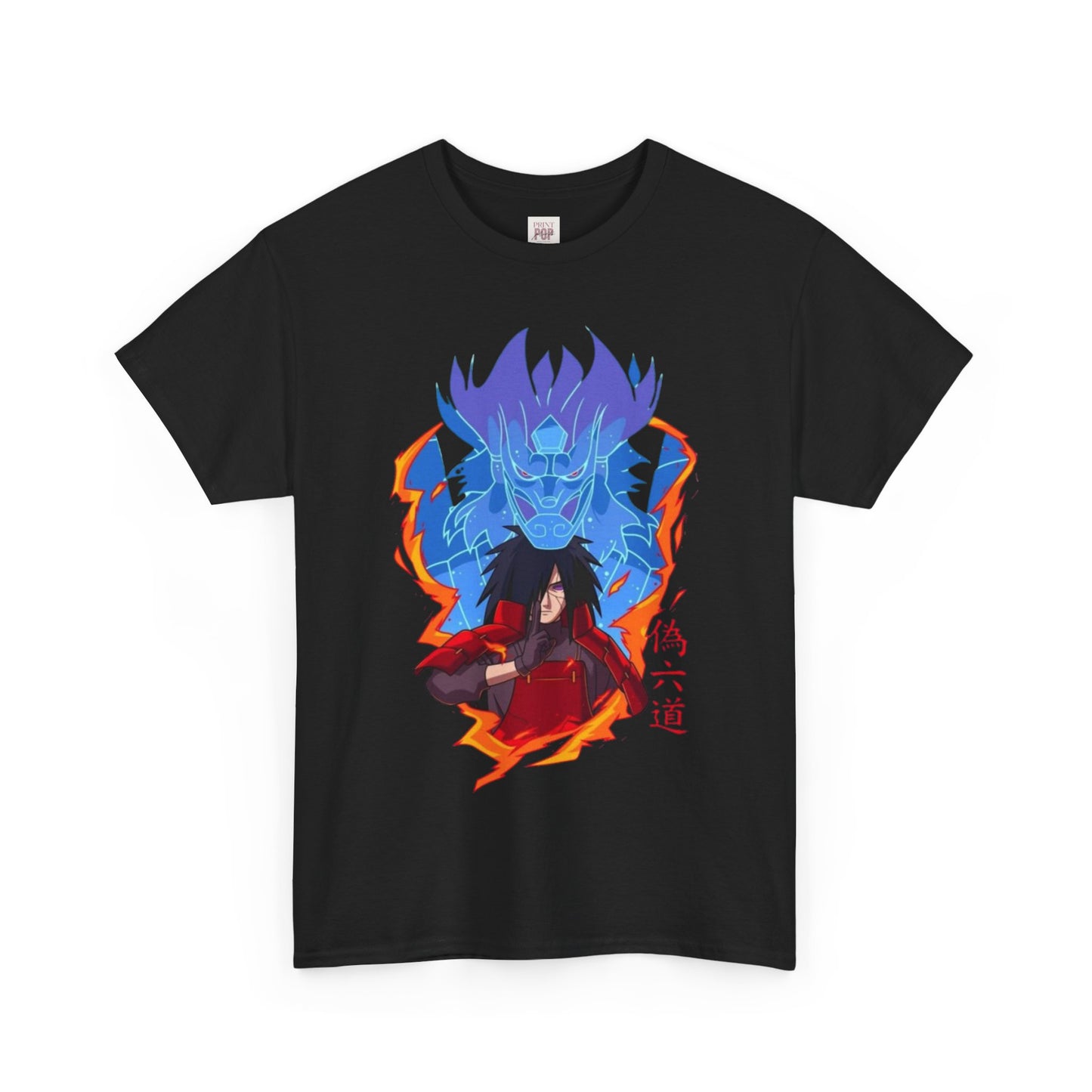 Naruto Shippuden Uchiha Madara Unisex Heavy Cotton Tee - Vibrant and Stylish Design for Otaku Heads