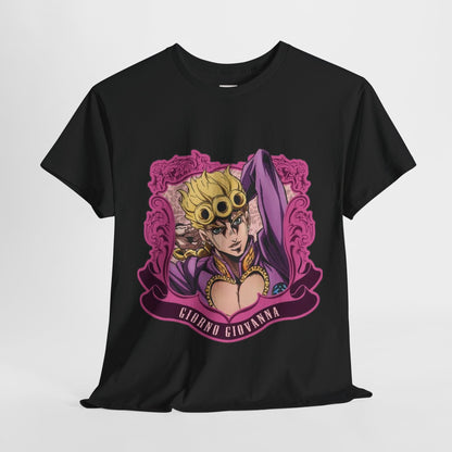 Jojo's Bizarre Adventure Giorno Giovanna Unisex Heavy Cotton Tee - Vibrant and Stylish Design for Otaku Heads