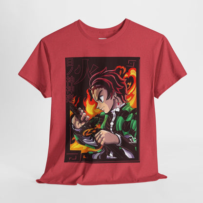 Demon Slayer Kamado Tanjiro Unisex Heavy Cotton Tee - Vibrant and Stylish Design for Otaku Heads