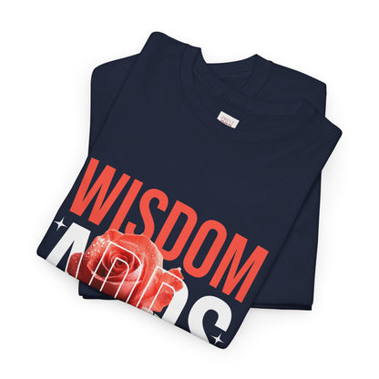 Wisdom Adds Beauty Unisex Heavy Cotton Tee - Inspirational Floral Graphic T-Shirt