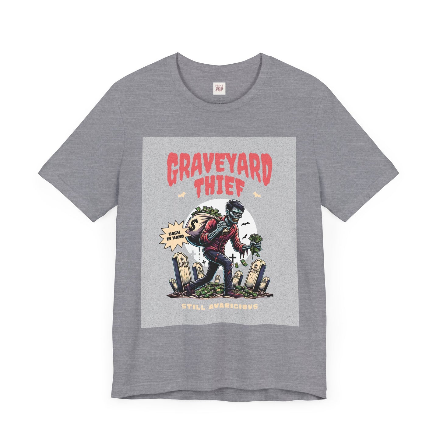 Graveyard Thief Unisex Tee - Playful Halloween Graphic T-Shirt