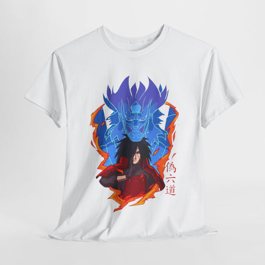 Naruto Shippuden Uchiha Madara Unisex Heavy Cotton Tee - Vibrant and Stylish Design for Otaku Heads