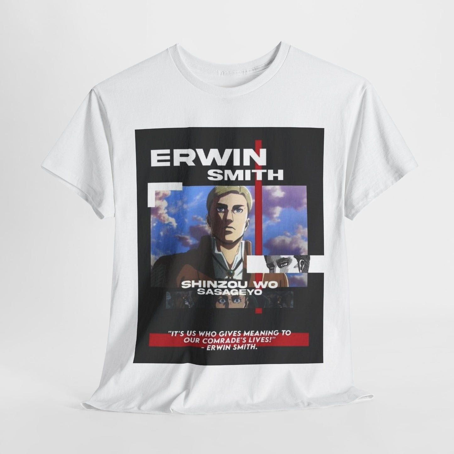 Attack On Titan Erwin Smith Unisex Heavy Cotton Tee - Vibrant and Stylish Design for Otaku Heads