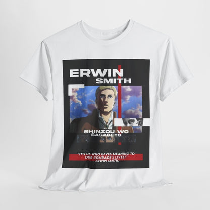 Attack On Titan Erwin Smith Unisex Heavy Cotton Tee - Vibrant and Stylish Design for Otaku Heads