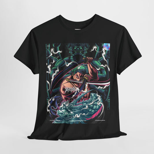 One Piece Zoro Unisex Heavy Cotton Tee - Vibrant and Stylish Design for Otaku Heads