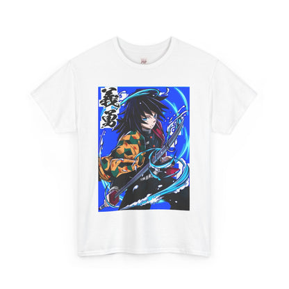 Demon Slayer Giyu Tomioka Unisex Heavy Cotton Tee - Vibrant and Stylish Design for Otaku Heads