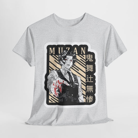 Demon Slayer Muzan Kibutsuji Unisex Heavy Cotton Tee - Vibrant and Stylish Design for Otaku Heads