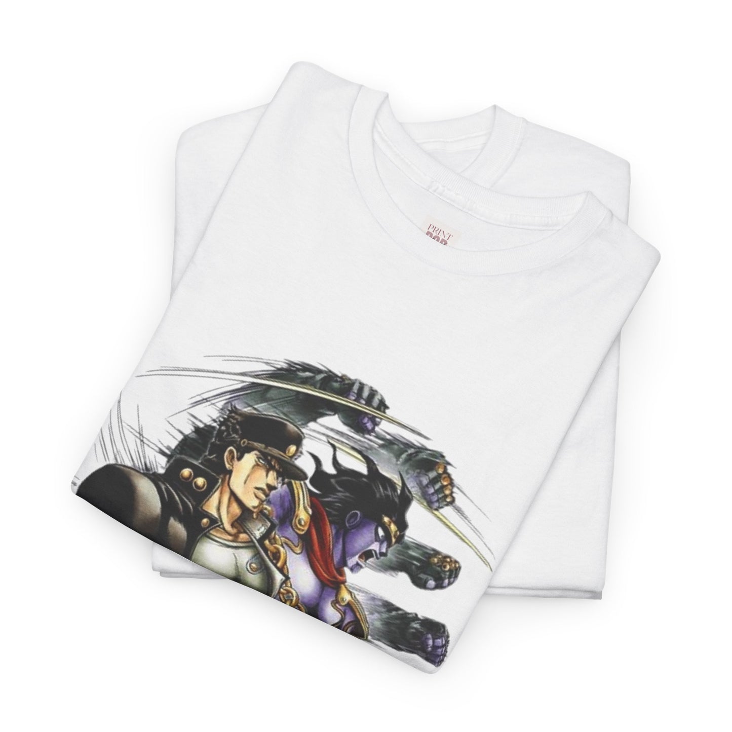 Jojo's Bizarre Adventure Jotaro Kujo Unisex Heavy Cotton Tee - Vibrant and Stylish Design for Otaku Heads