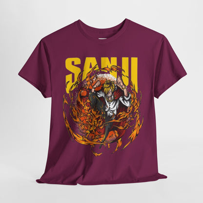 One Piece Sanji Unisex Heavy Cotton Tee - Vibrant and Stylish Design for Otaku Heads