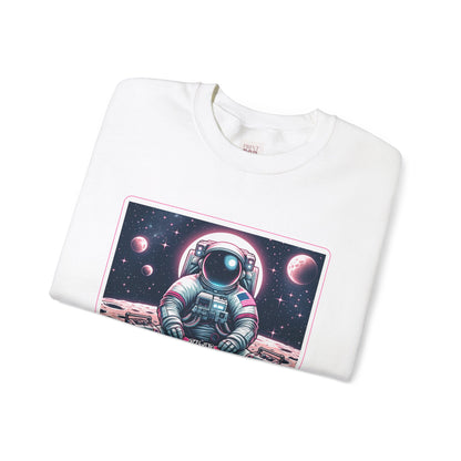 Space Rhythms Unisex Crewneck Sweatshirt - Cozy Astronaut Design for Music Lovers