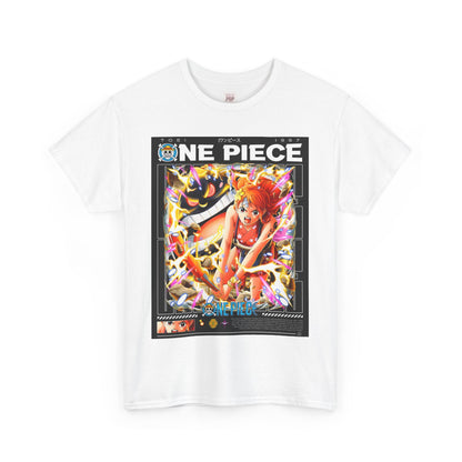 One Piece Nami Unisex Heavy Cotton Tee - Vibrant and Stylish Design for Otaku Heads