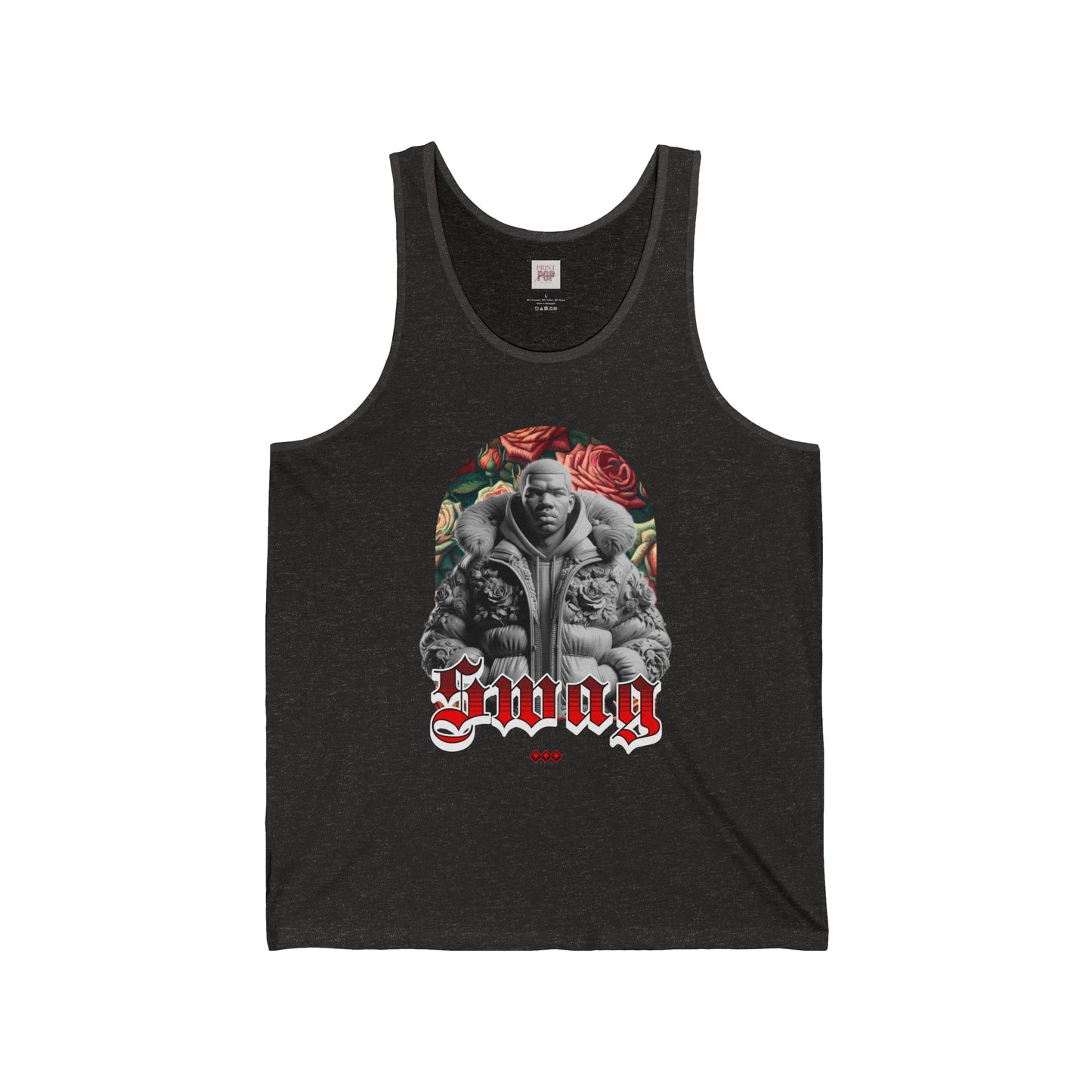 Unisex Jersey Tank - Vintage 'Swag' Design with Roses