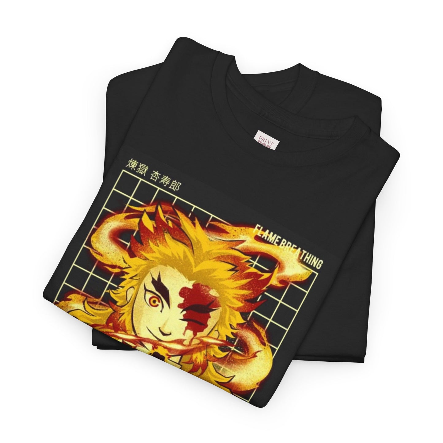 Demon Slayer Kyōjurō Rengoku Unisex Heavy Cotton Tee - Vibrant and Stylish Design for Otaku Heads