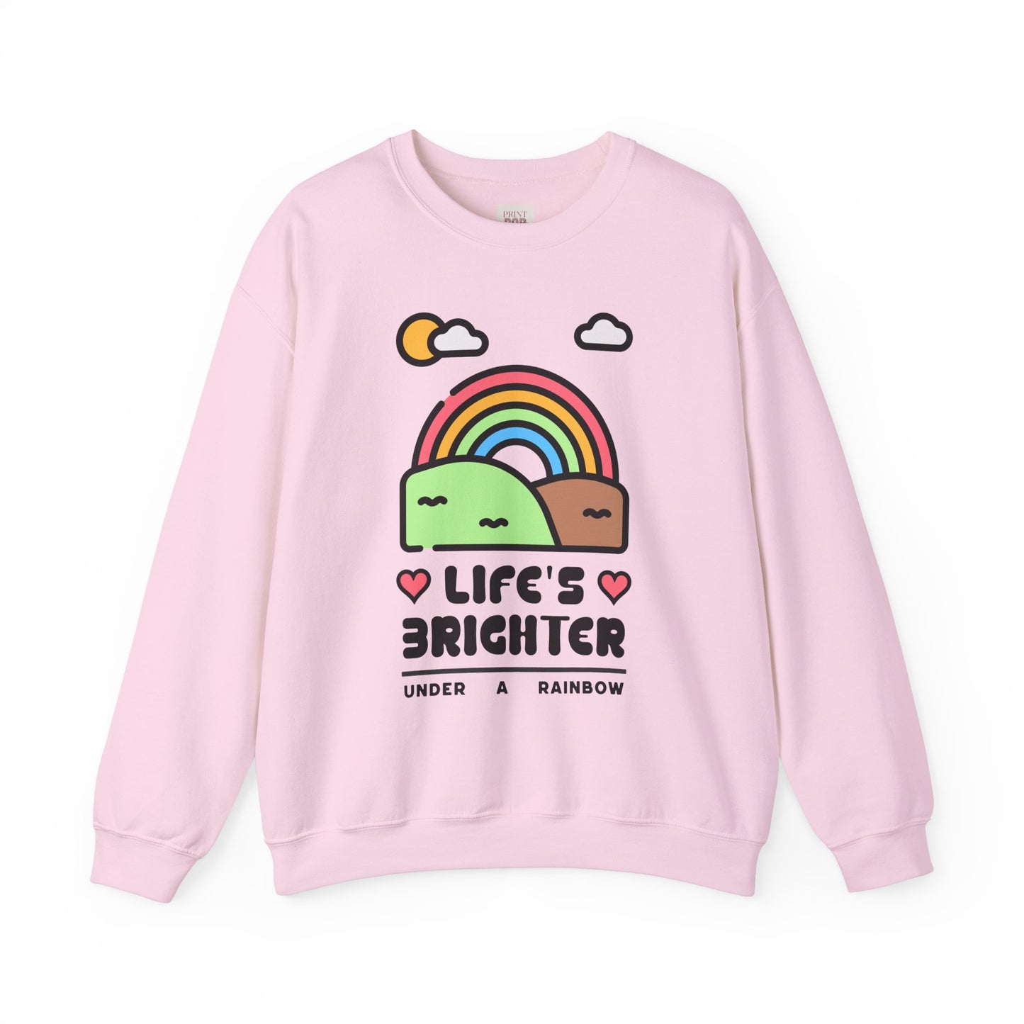 Life's Brighter Rainbow Crewneck Unisex Heavy Blend Premium and Stylish Sweatshirt