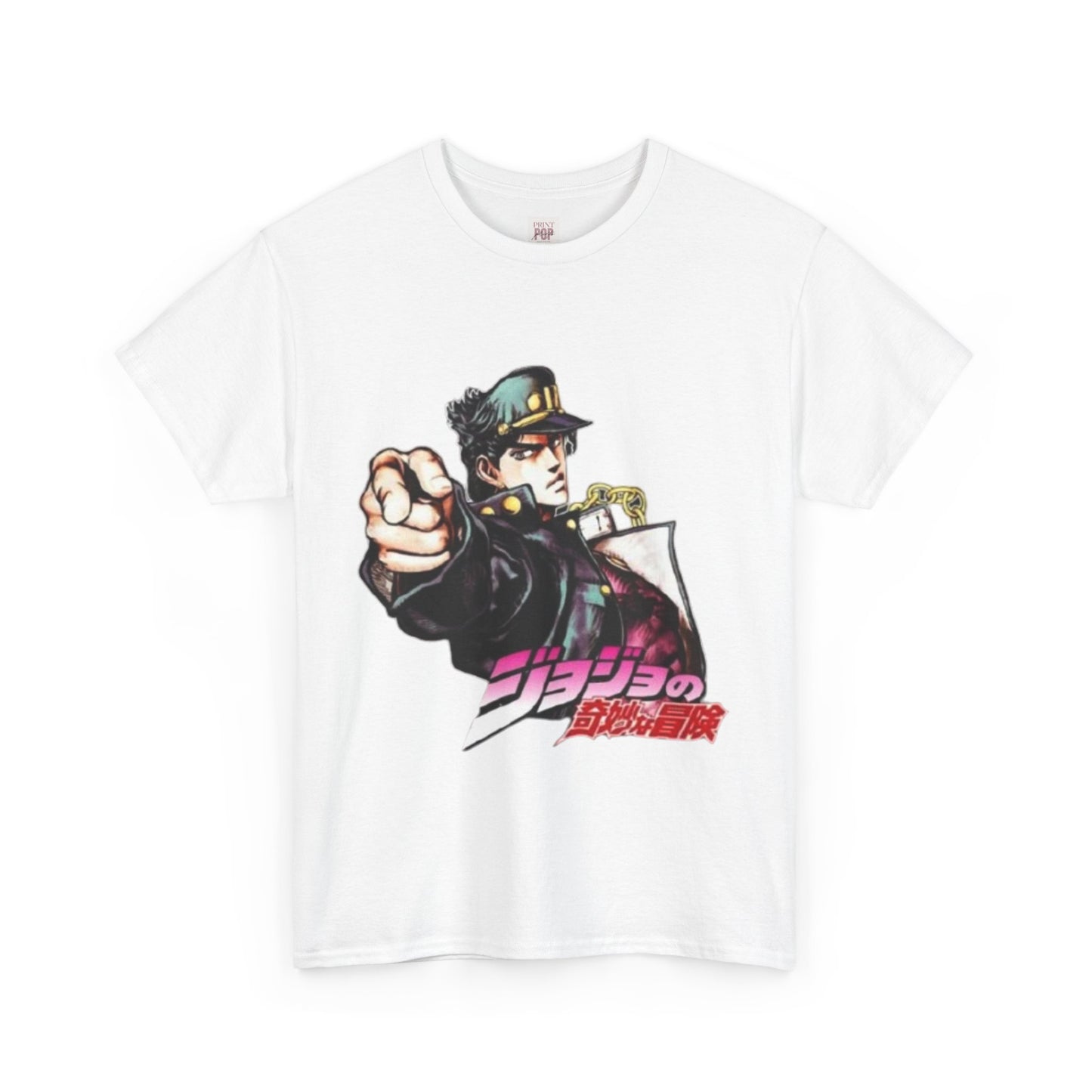 Jojo's Bizarre Adventure Jotaro Kujo Unisex Heavy Cotton Tee - Vibrant and Stylish Design for Otaku Heads