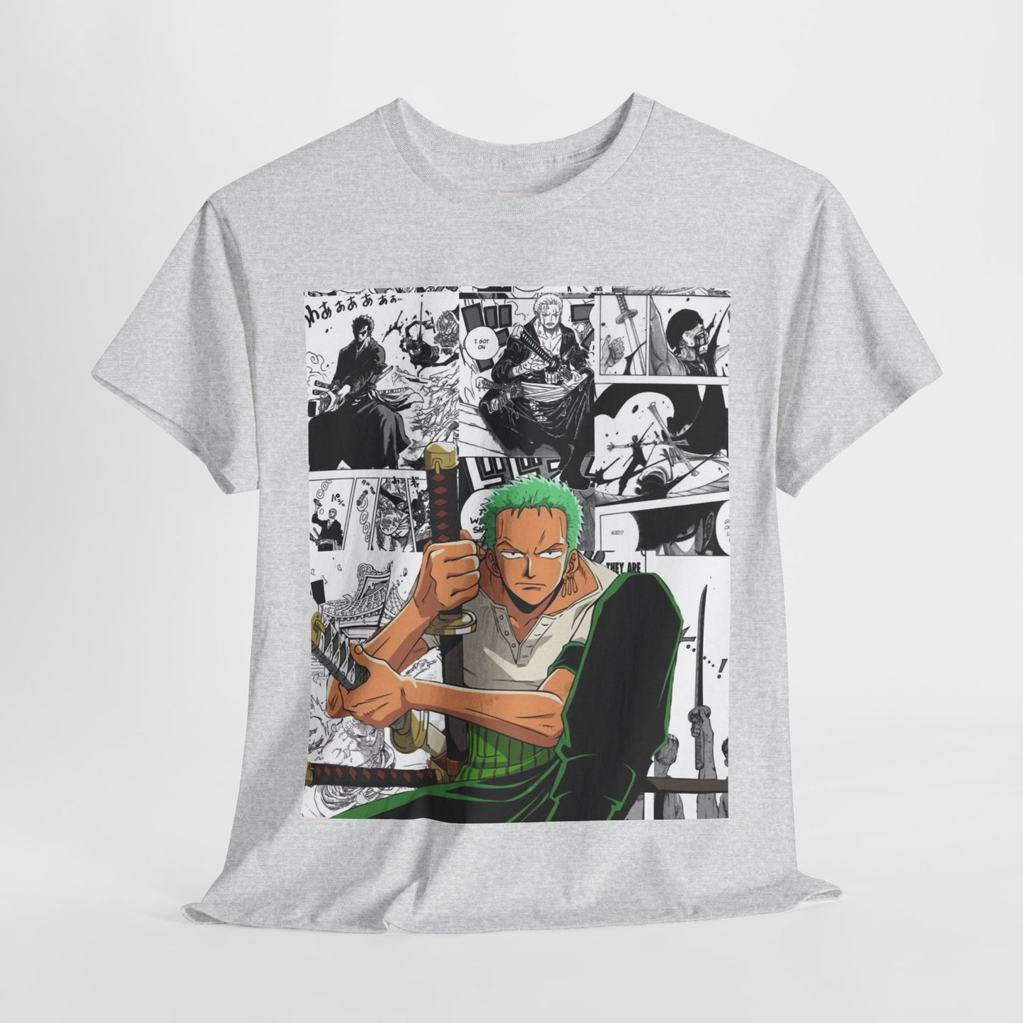 One Piece Zoro Unisex Heavy Cotton Tee - Vibrant and Stylish Design for Otaku Heads